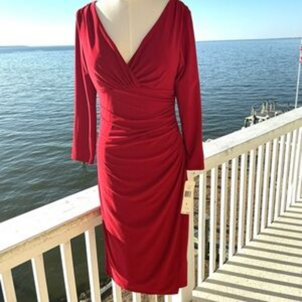 Ralph Lauren Dress size 6 NWT in Red - Picture 2 of 5